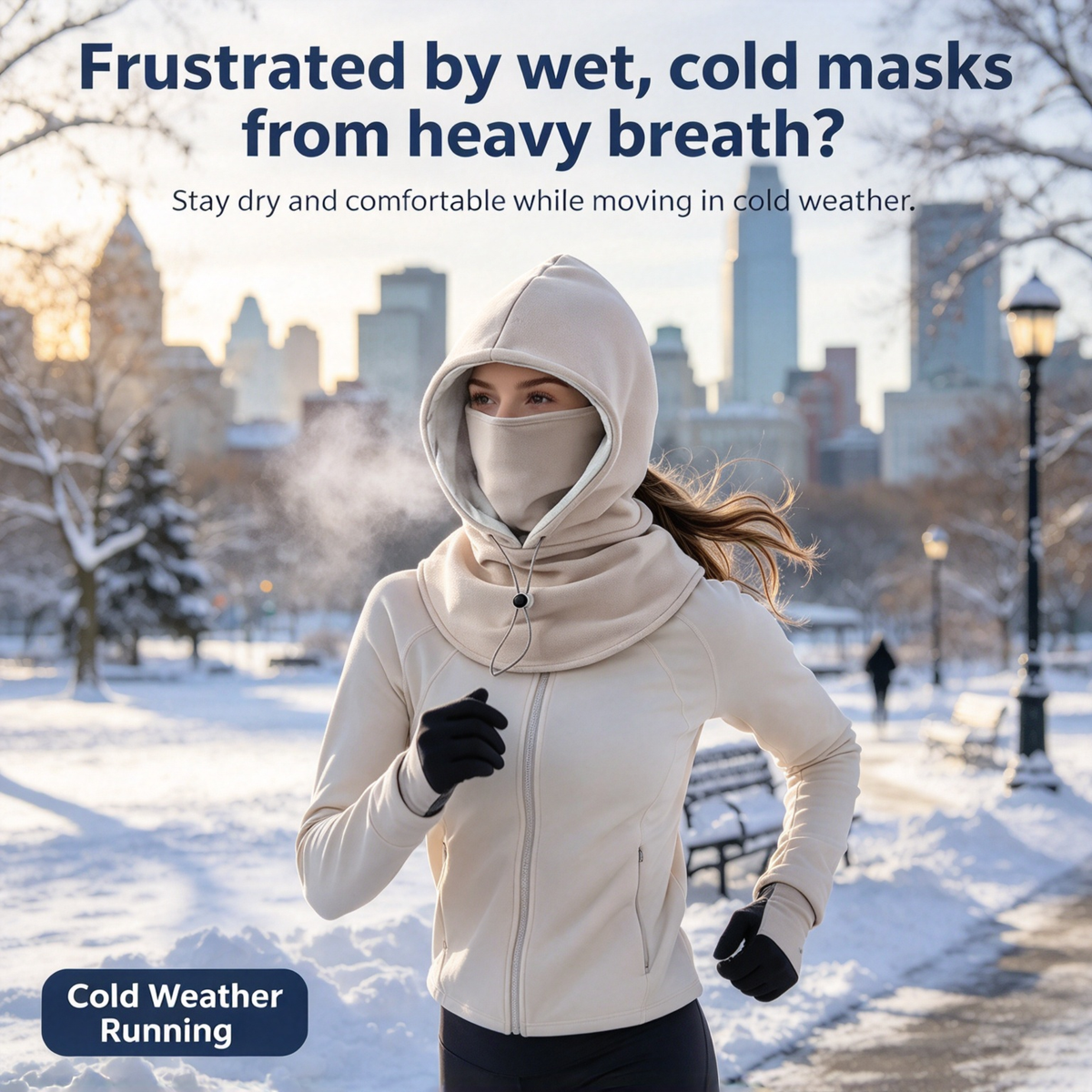 2-piece integrated flannel warm face mask and hat
