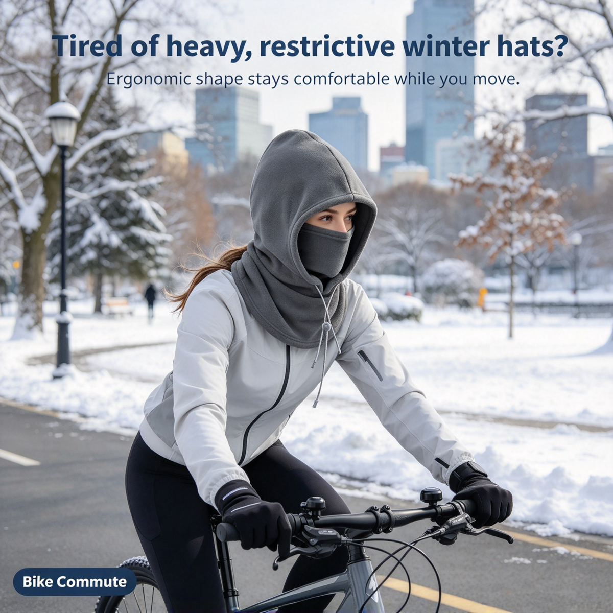 2-piece integrated flannel warm face mask and hat