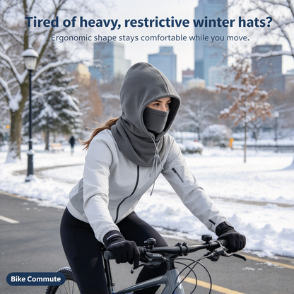2-piece integrated flannel warm face mask and hat