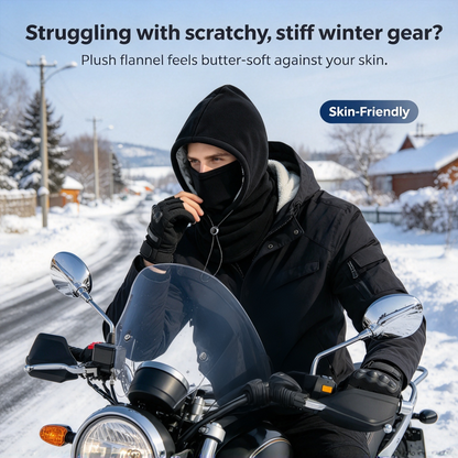 2-piece integrated flannel warm face mask and hat