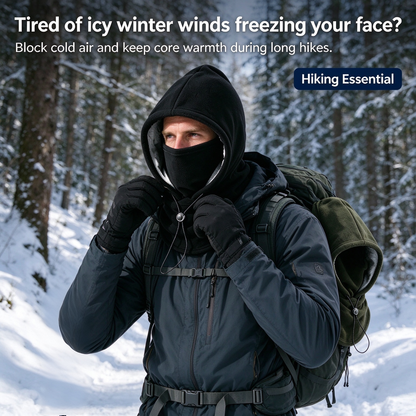 2-piece integrated flannel warm face mask and hat