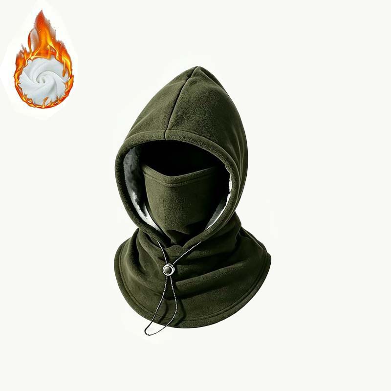 2-piece integrated flannel warm face mask and hat