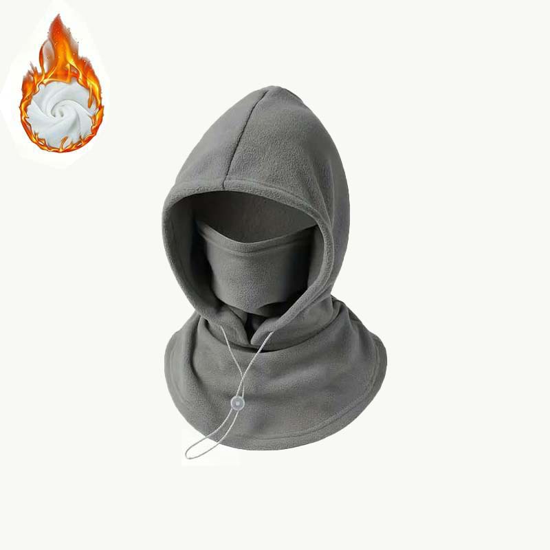 2-piece integrated flannel warm face mask and hat