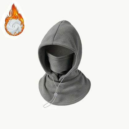 2-piece integrated flannel warm face mask and hat