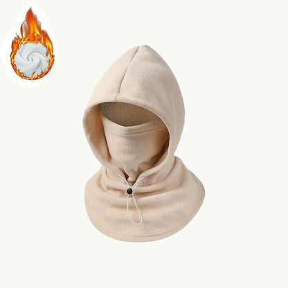 2-piece integrated flannel warm face mask and hat