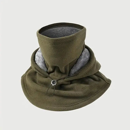 2-piece integrated flannel warm face mask and hat